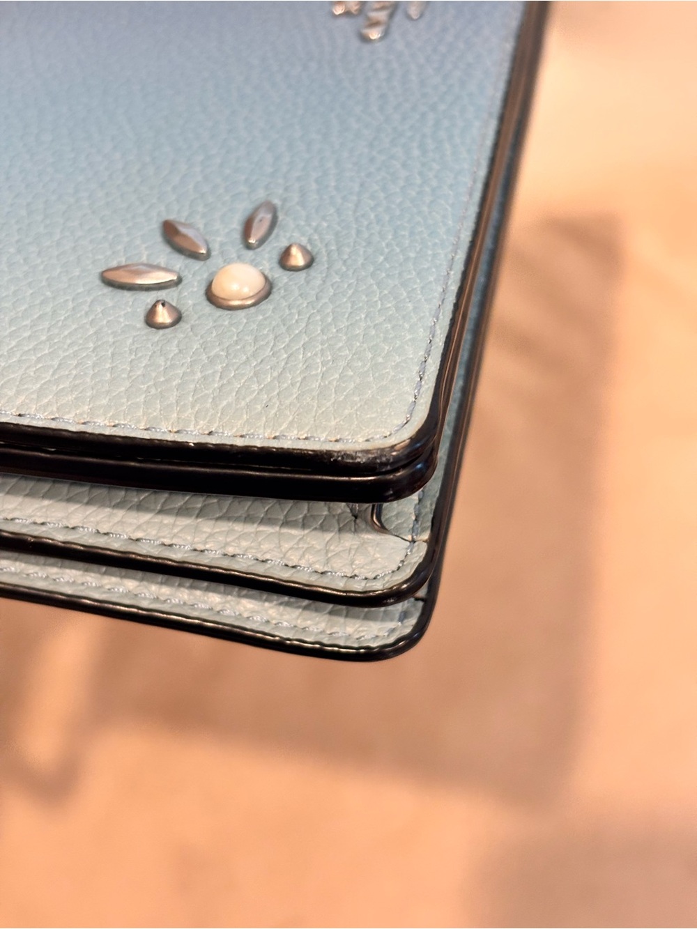 COACH Hayden Foldover Crossbody Clutch with Ombré Willow Floral Rivets. - Picture 9 of 16